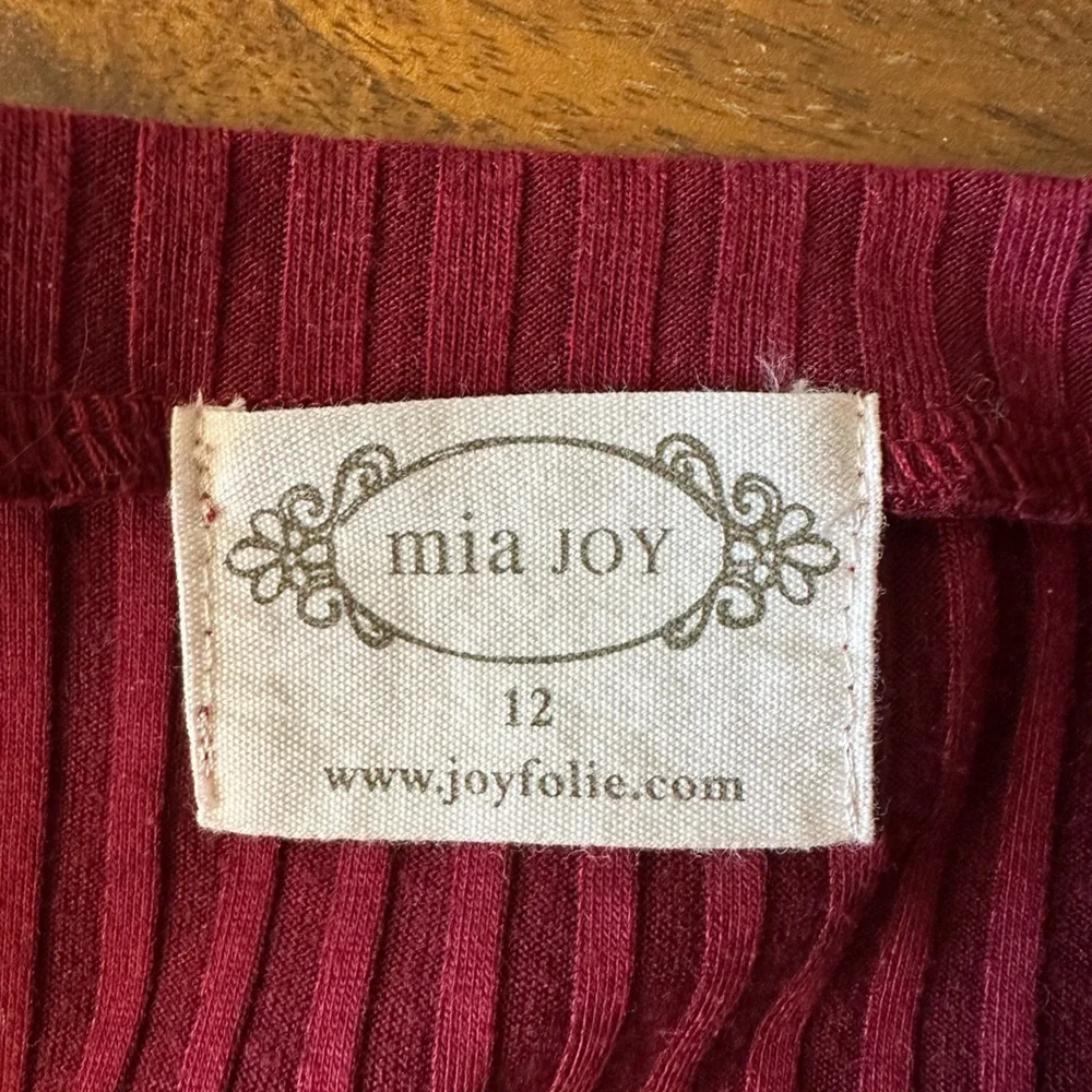 Joyfolie Mia Joy Deep Burgandy Red‎ Ribbed Stretch knit girls Dress size 12